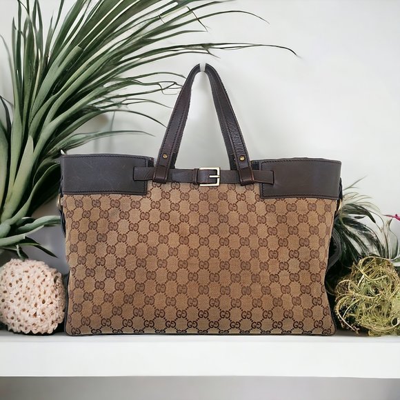GUCCI Brown Original GG Canvas Tote - Picture 1 of 11